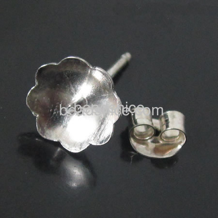 Earring backs 925 Sterling silver jewelry earring findings flower add earring backs 10mm