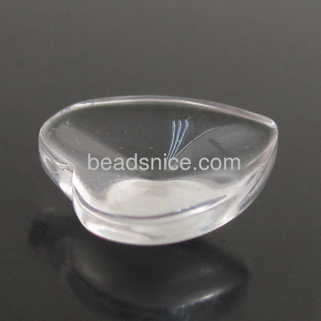 Glass cabochon transparent clear heart cameo flat back wholesale glass stone for jewelry findings DIY