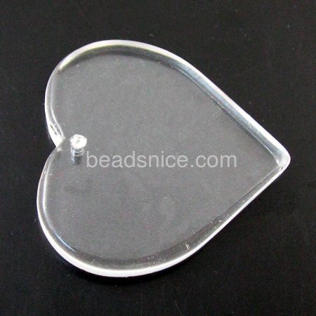 Glass pendant transparent clear heart wholesale stone for jewelry findings DIY