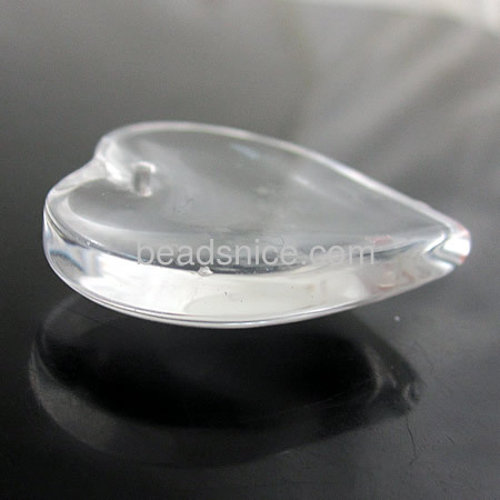 Glass pendant transparent clear heart wholesale stone for jewelry findings DIY