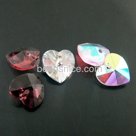Heart crystal pendant colors pendant for necklace bracelets wholesale jewelry findings DIY more styles for choice