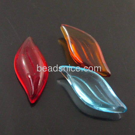 Leaf cabochons unique designs glass cabochon for pendant wholesale jewelry accessory DIY more colors for choice