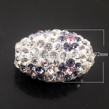 Rhinestone clay pave beads oval for women wholesale fashion jewelry accessory