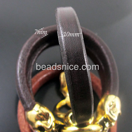 Leather cord bracelets bangles skull bracelet wholesale vogue jewelry findings