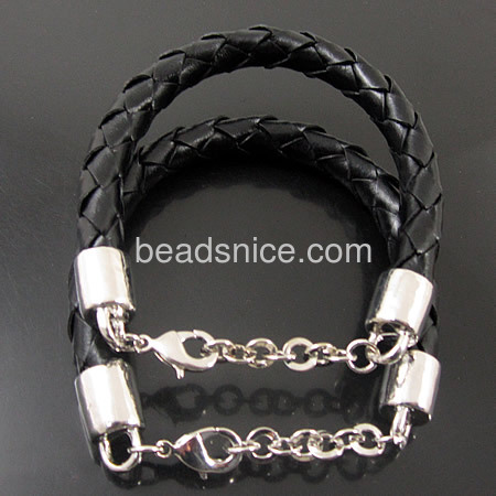 Fashion bracelet bangle black adjustable with lobster clasp wholesale jewelry findings DIY nice for you