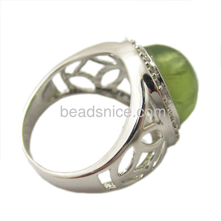 Best design rings jewelry women rings inlay natural prehnite wholesale jewelry findings sterling silver gift for lover