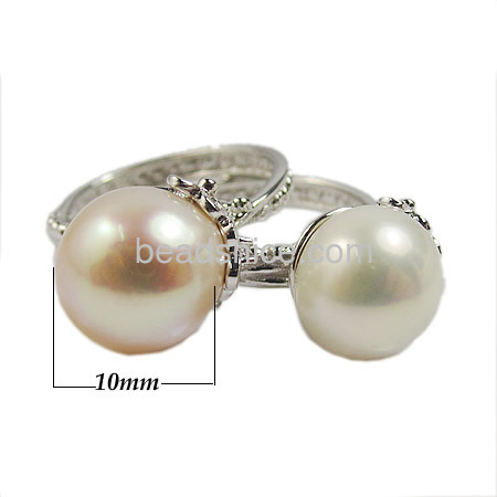 925 Sterling Silver Jewelry natural pearl ring   size:6