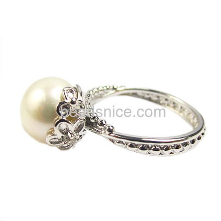 925 Sterling Silver Jewelry natural pearl ring   size:6