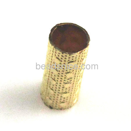 Gold filled tube beads, straight, textured pattern