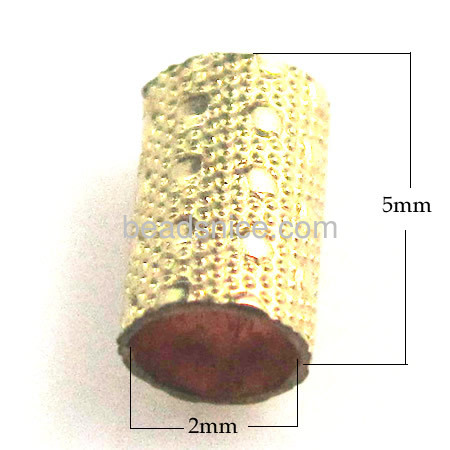 Gold filled tube beads  straight  textured pattern