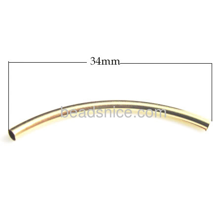 Gold filled curved tube liquid arch moon elbow tube findings