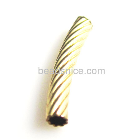 14K yellow gold-filled curved tubes with twist