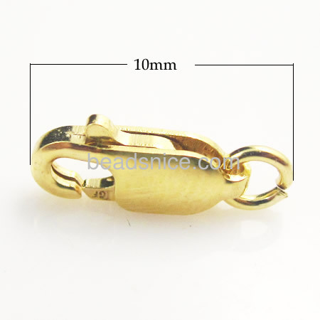 Lobster clasp straight lobster claw clasp extender chains clasps real gold plated wholesale jewelry accessories brass DIY
