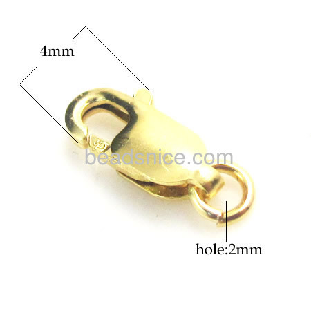 Lobster clasp straight lobster claw clasp extender chains clasps real gold plated wholesale jewelry accessories brass DIY