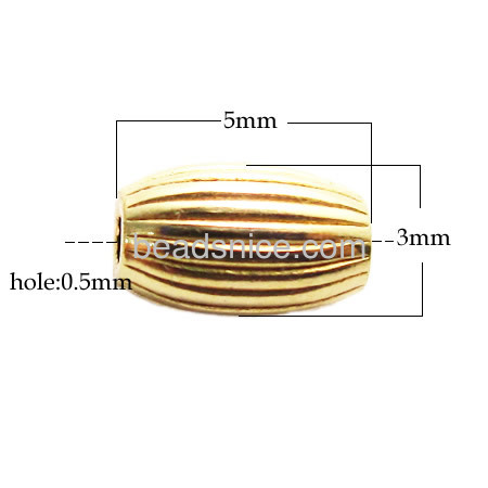 Gold-Filled Oval Corrugated Bead