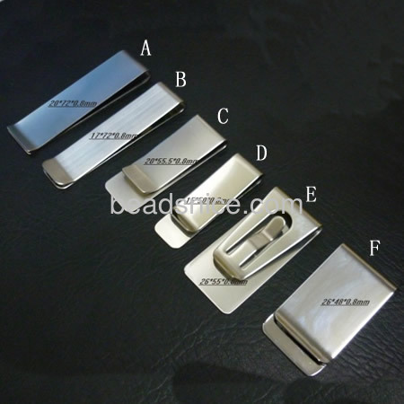 Money clip  stainless steel  rectangle   nice for personalized gift