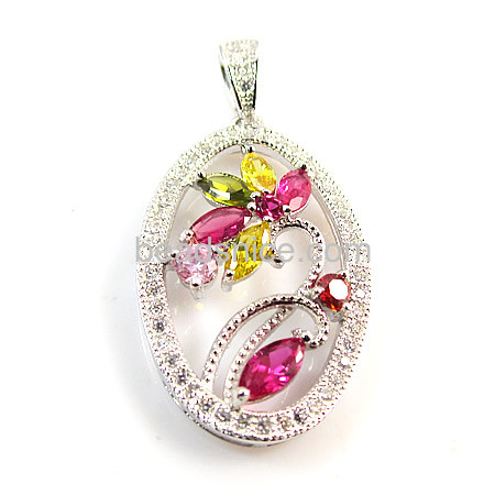925 Sterling Silver jewelry pendant with zircon