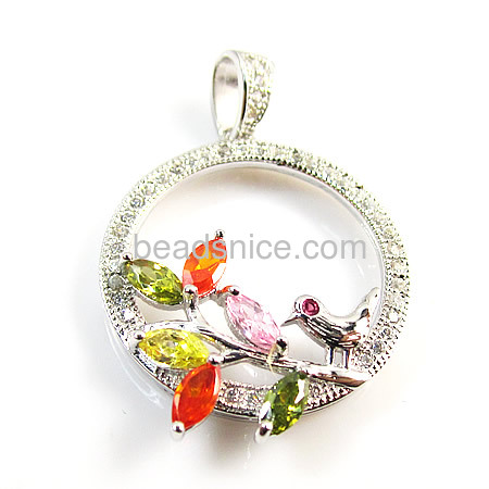 Silver 925 jewelry pendant with zircon