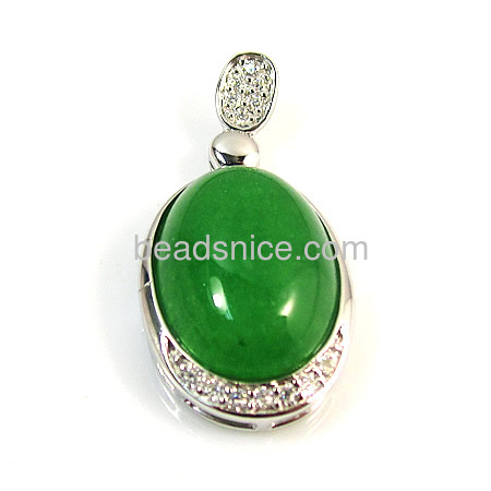 High quality malaysian jade pendant in silver 925