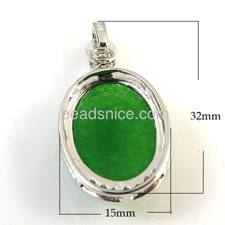 High quality malaysian jade pendant in silver 925