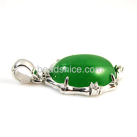 Malaysian jade pendant in silver 925 for your diy jewelry