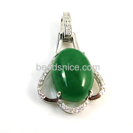 Malaysian jade pendant in silver 925 for women necklace