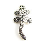 Curved Sideways Rhinestone Crystal Lizard Shape Bracelet Connector