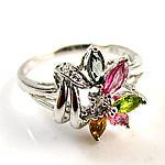 Flower 925 sterling silver ring in fashion jewelry with zircon