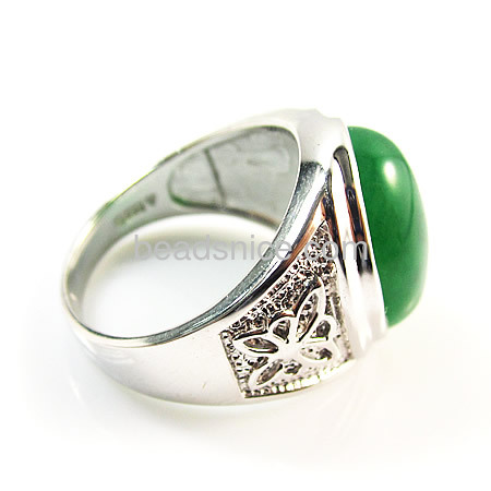 Sterling silver 925 malaysian jade rings