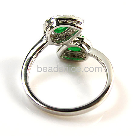 Elegant genuine clear malaysian jade ring in 925 silver
