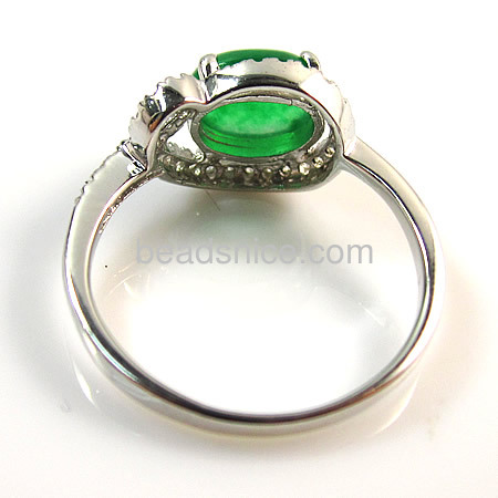 925 sterling silver clear malaysian jade rings