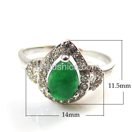 925 sterling silver clear malaysian jade rings