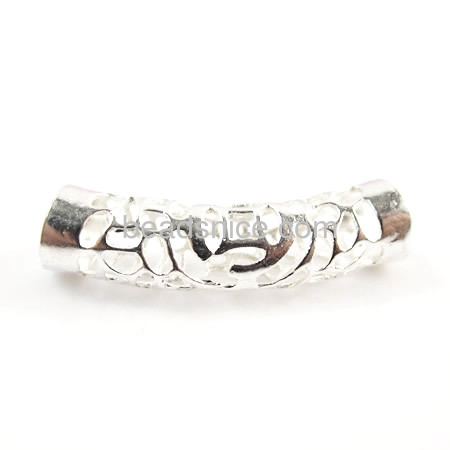 Curved 925 sterling silver tubing beads in high quality