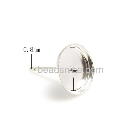 Silver 925 earing ear stud component for your rinestone earing design Sterling Silver rinestone stud