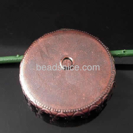 Brass Lid, fits 30mm round,Hole:about 2.5mm,Lead-Safe,Nickel-Free,rack plating,