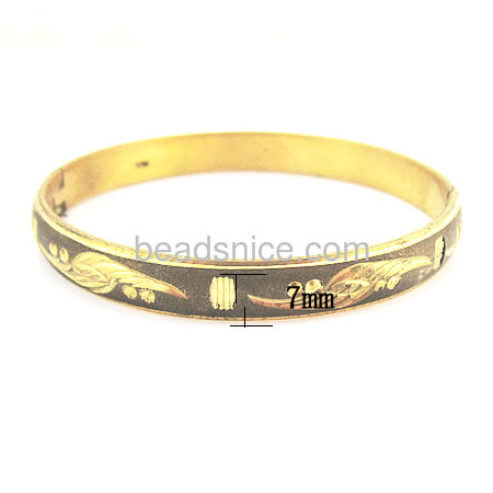 Brass,bracelet,wholesale fashion jewellery,round,wide:7mm,thick:2mm