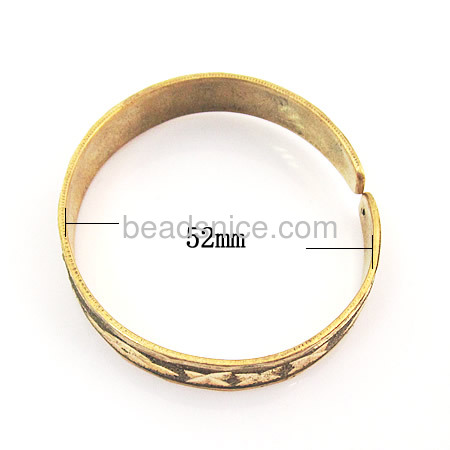 Bracelet,cuff,brass,vintage jewellery,round,wide:11mm,thick:2mm