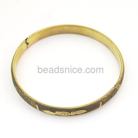 Brass,cuff,bracelet,fashion accessories,round,wide:7mm,thick:2mm
