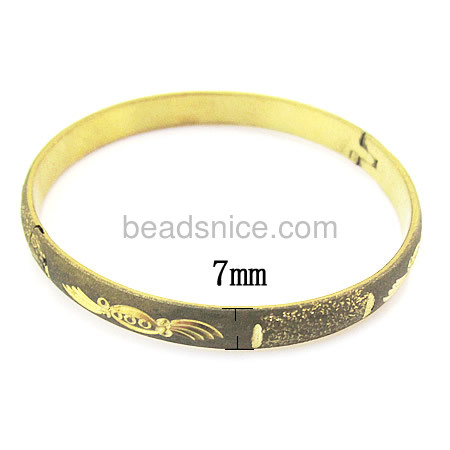 Brass,cuff,bracelet,fashion accessories,round,wide:7mm,thick:2mm