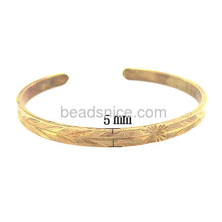 Brass,fashion jewelry,women cuff bangles,bracelet,wide:5mm,thick:2mm