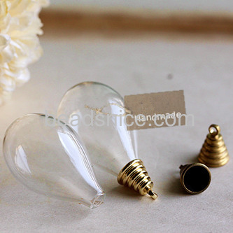 Clear hand blown glass bottles balls drops cover round bottom drops wholesale jewelry findings