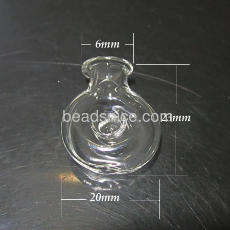 Glass Nail Box, with cork, transparent,Flat round,20x23x10mm