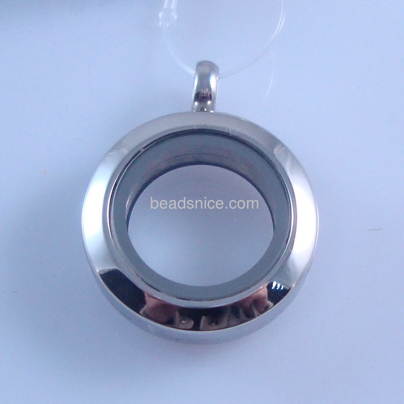 Floating Glass Lockets  Jewelry wholesale lockets Stainless Steel  Donut