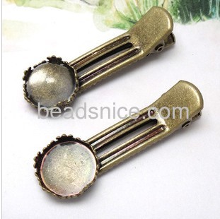 Brass Hairpins, Nickel-Free, Lead-Safe, Round ,