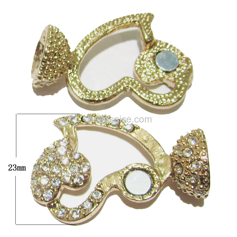 Spring leaver clasp with rhinestone  jewellery making heart shape