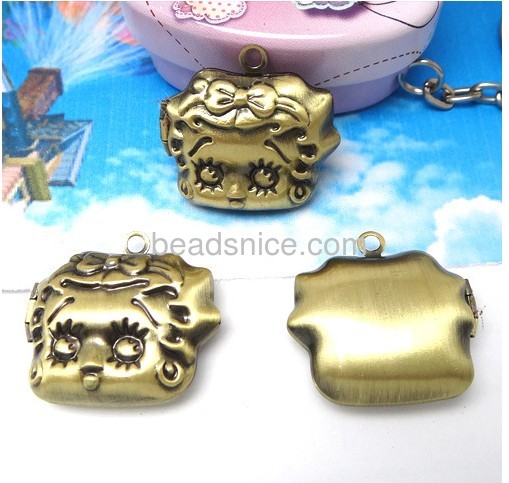 New Design Brass Betty Boop Photo Locket wholesale jewelry accessories for DIY gift