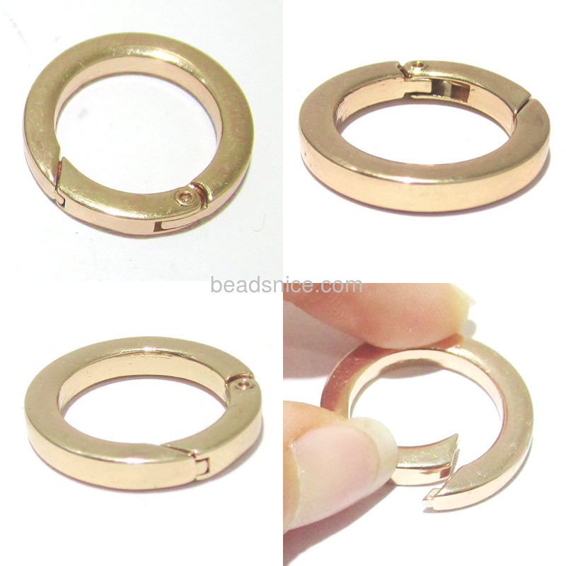 Spring leaver ring clasp  jewelry findings and components round doughnut shaped