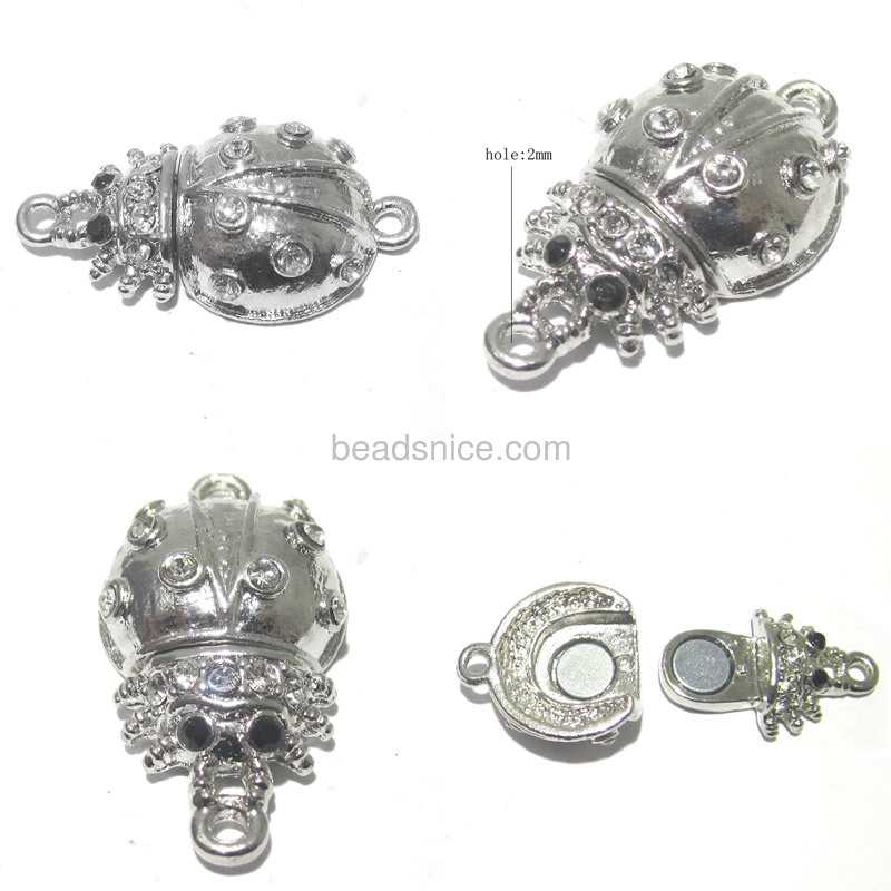 Alloy magnetic hematite clasps with rhinestone jewelry findings wholesale animal shape