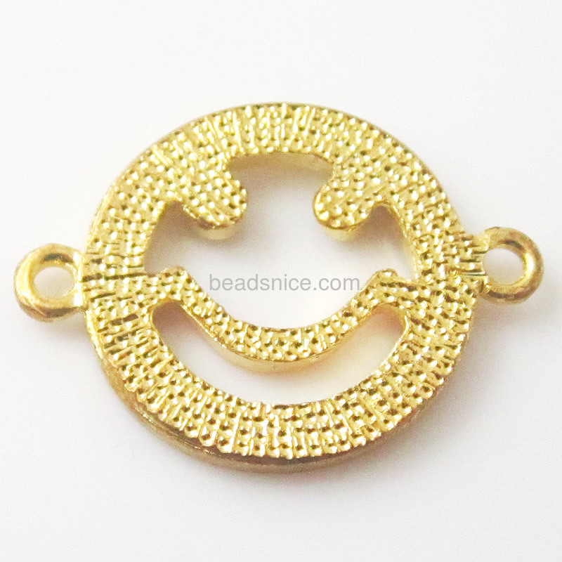 Bracelet connector happy face charm  happy face   20x20mm