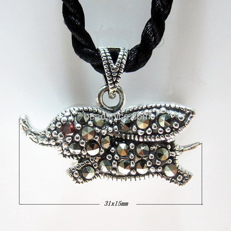Marcasite sterling silver pendants wholesale elephant pendant